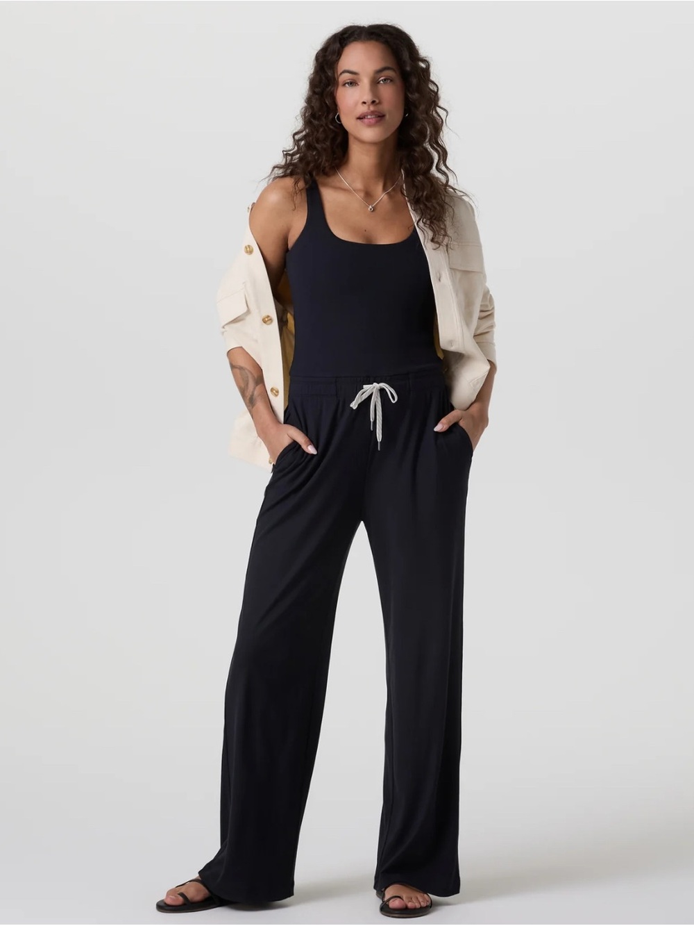 Vuori Pose Scoop Jumpsuit in Black